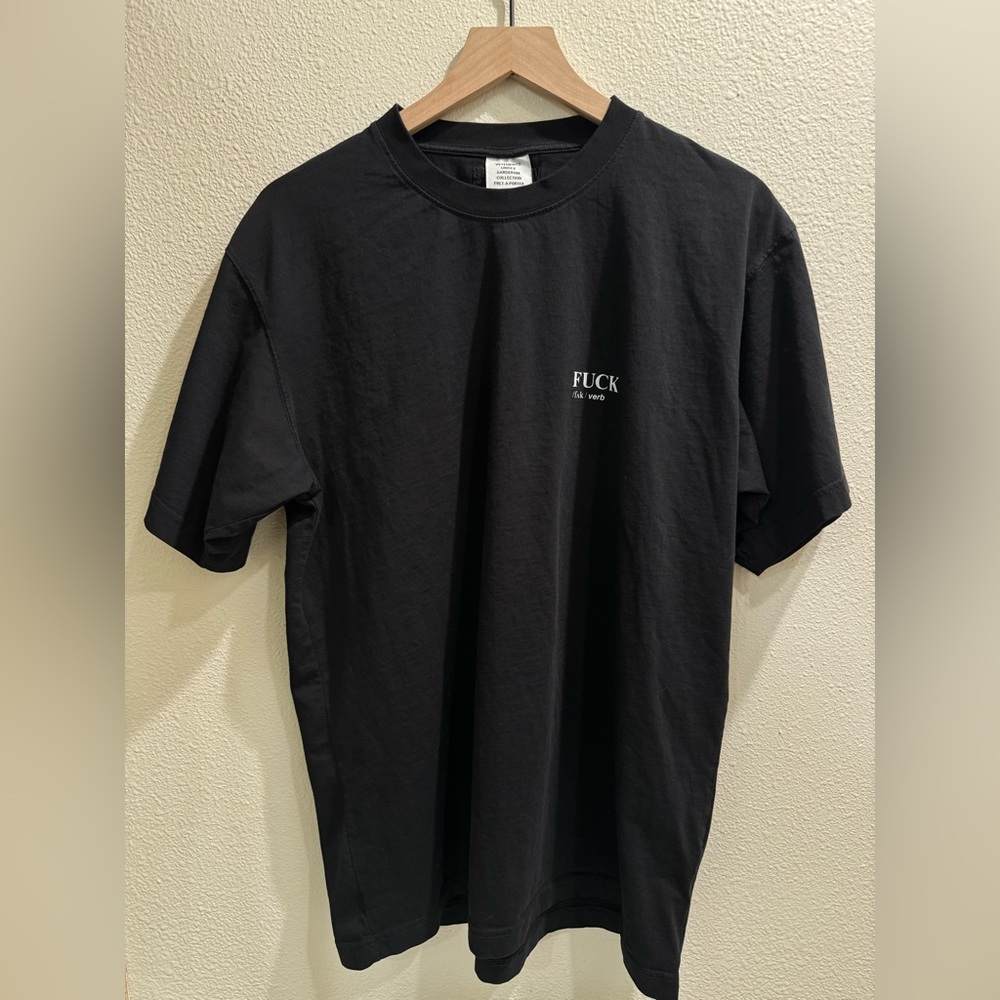 Vetements Black Definition “F*ck” T-Shirt Black L